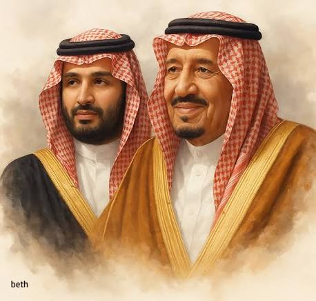 لوحة فنية لخادم الحرمين الشريفين الملك سلمان وسمو ولي العهد الأمير محمد بن سلمان